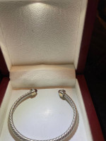 Balinese Handmade Sterling Silver, Ruby, and Diamond Twisted Cuff Brac