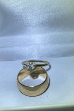 Diamond engagement and wedding ring