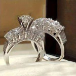 New CZ double ring, size 10