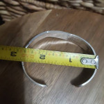 Signed Solid Silver Artisan Fish Design Cuff Bracelet