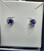 Tanzanite and diamond earrings