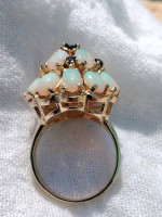 RARE& UNIQUE AAAA QUALITY 15.00cts Sapphire&Opal 14k Antique Ring