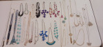 LOT of 55 COSTUME JEWELRY 32 NECKLACES, 21 BRACELETS, 2 BROOCHES -FASHION, DRESS