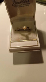 10K GOLD RING WITH PEARL SIZE 8 1/2