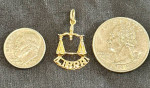 14K Yellow Gold Zodiac ~Libra Pendant.  Gender Neutral!