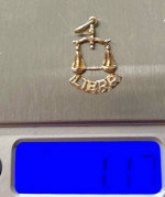 14K Yellow Gold Zodiac ~Libra Pendant.  Gender Neutral!