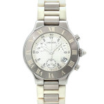 Cartier Must 21 Chronoscaph 38mm Silver Monogram Dial