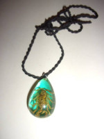 New Scorpion Enclosed in Amber  Necklace