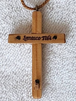 Wooden Hand Made Christian Cross Latin "I forgive you"