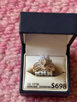Brand new, Shimmering 1/2 Carat T.W. Certified Diamond, 10kt Yellow Go