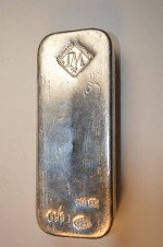 JOHNSON MATHEY 100 OUNCE SILVER BAR  EXTREMELY RARE POURED