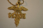 14K RN PENDANT & 20" 14KT CHAIN 14K