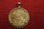 2003 50 DOLLAR GOLD EAGLE 1 OUNCE PURE GOLD IN 14K BEZEL