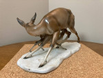 Rosenthal Large Deer Nursing Fawn Figurine Roehring German Porcelain.