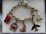 Argento SC Jetsetter Paris Travel Charm Bracelet - Swarovski elements