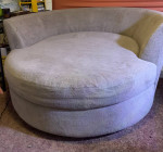 Light Brown Round Spinning Sofa