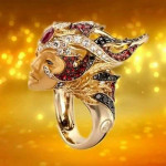 NEW!!! !! SIZE 9 ..GOLD TONE.201 new fashion personality ring