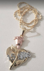 Mis 15 años necklace/oro laminado 14k
