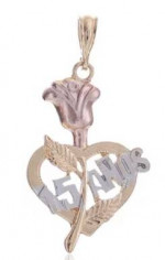 Mis 15 años necklace/oro laminado 14k