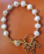 Freshwater pearl bracelet 14KGP
