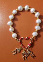 Freshwater pearl bracelet 14KGP