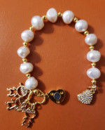 Freshwater pearl bracelet 14KGP