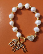 Freshwater pearl bracelet 14KGP