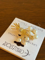 Small Gold-Colored Brooch by Charlestone - Like New