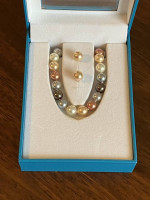Multi-Hue Pearl Necklace and Earring set by JOIA de Majorca