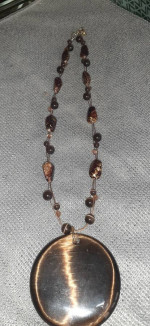 Necklace With Huge Rare Black Chrysoberyl Pendant