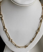 Paper Clip Style Necklace 36"L