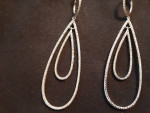 Sterling  Silver Teardrop Hoop Earrings