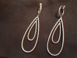 Sterling  Silver Teardrop Hoop Earrings