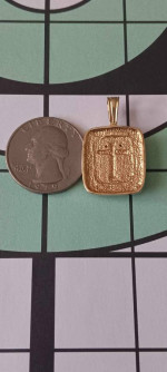 10k gold Jesus cross pendant with 2 TINY guenuine diamonds = 5.03