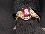 1.71 ruby 14K ring with .63 ct. diamonds