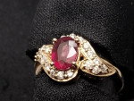 1.71 ruby 14K ring with .63 ct. diamonds