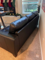 Modern Black Leather Couch / Sofa
