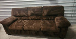 Brown 3 person Cozy Comfortable Cushiony Sofa Couch
