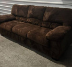Brown 3 person Cozy Comfortable Cushiony Sofa Couch