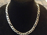 20" Sterling Silver Italian Figaro Chain Heavy 7/16" Wide 84 Gram