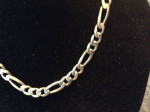 20" Sterling Silver Italian Figaro Chain Heavy 7/16" Wide 84 Gram