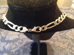 20" Sterling Silver Italian Figaro Chain Heavy 7/16" Wide 84 Gram