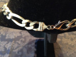 20" Sterling Silver Italian Figaro Chain Heavy 7/16" Wide 84 Gram