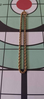 14k yellow gold 7 inch rope bracelet = 3.26 grams