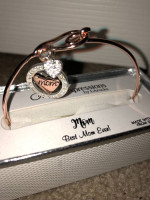 “Mom” Bangle Bracelet Rose Gold Tone