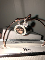 “Mom” Bangle Bracelet Rose Gold Tone