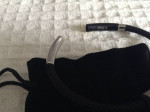 Mens Stainless Steel Black Cotton Rope Bracelet With Cubic Zirconia
