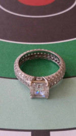 solid 14k gold CZ engagement ring