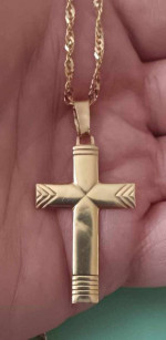 solid 14k gold necklace + 14k cross = 20 inches long + 8.71 grams