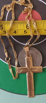solid 14k gold necklace + 14k cross = 20 inches long + 8.71 grams